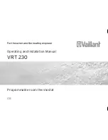 Vaillant VRT 230 Operating and Operating And Installation Manual preview