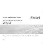 Vaillant VRT 360 Operating and Operating And Installation Manual preview