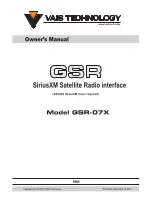 Vais Technology GSR-07X Owner'S Manual предпросмотр