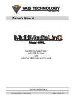 Предварительный просмотр 1 страницы Vais Technology MultiMedia LinQ MML Owner'S Manual