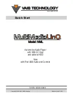 Preview for 1 page of Vais Technology MultiMedia LinQ VML Quick Start Manual