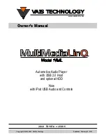 Preview for 1 page of Vais Technology MultiMediaLinQ VML Owner'S Manual