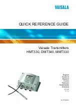 Vaisala HUMICAP HMT330 SERIES Quick Reference Manual preview