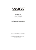 Preview for 1 page of VAKA AK12MA Operating Instructions Manual