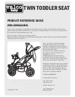 Предварительный просмотр 1 страницы Valco baby Twin Toddler Seat Product Reference Manual