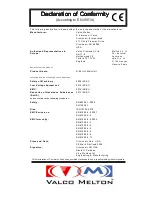 Preview for 3 page of VALCO MELTON D-90 Manual