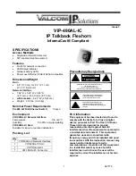 Valcom Flexhorn VIP-490AL-IC Quick Start Manual предпросмотр