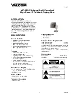 Предварительный просмотр 1 страницы Valcom InformaCast VIP-142-IC Quick Start Manual