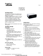 Предварительный просмотр 1 страницы Valcom PagePac PAGEPAL V-5335700 Quick Start Manual