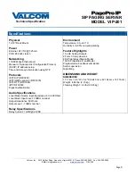 Preview for 4 page of Valcom PagePro IP VIP-201 Technical Specification