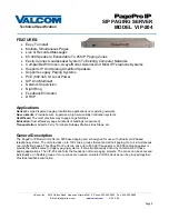 Valcom PagePro IP VIP-204 Technical Specification preview