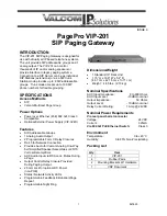 Valcom PagePro VIP-201 User Manual preview