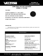 Preview for 1 page of Valcom V-1012BB Technical Specifications