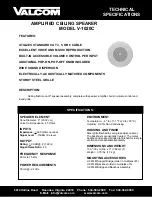 Предварительный просмотр 1 страницы Valcom V-1020C Technical Specifications