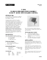 Предварительный просмотр 1 страницы Valcom V-1038 User Manual
