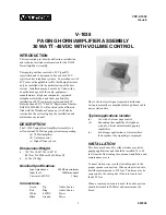 Preview for 1 page of Valcom V-1038 User Manual