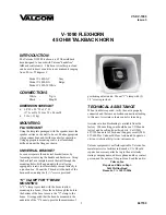 Preview for 1 page of Valcom V-1090 Flexhorn User Manual