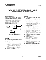 Preview for 1 page of Valcom V-1109RTHF Design/Information