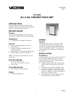 Preview for 1 page of Valcom V-1134 Instruction Manual