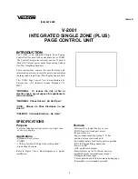 Preview for 1 page of Valcom V-2001 Manual