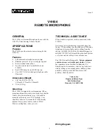 Valcom V-9934 Specification Sheet preview