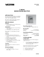 Предварительный просмотр 1 страницы Valcom V-9939A Instruction Manual