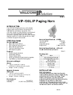 Предварительный просмотр 1 страницы Valcom VIP-130L User Manual