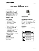 Предварительный просмотр 1 страницы Valcom VIP-142 Quick Start Manual