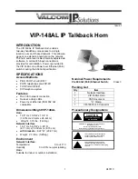 Предварительный просмотр 1 страницы Valcom VIP-148AL Quick Start Manual