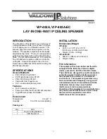 Предварительный просмотр 1 страницы Valcom VIP-402A Manual