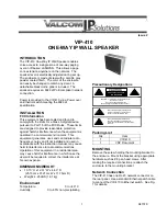 Valcom VIP-410 User Manual preview