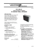 Предварительный просмотр 1 страницы Valcom VIP-410A-IC Quick Manual