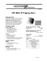 Valcom VIP-480L Instructions preview