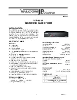 Preview for 1 page of Valcom VIP-801A Manual