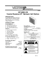 Предварительный просмотр 1 страницы Valcom VIP-9890-CB Manual