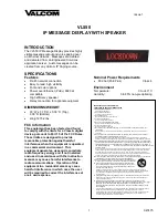 Предварительный просмотр 1 страницы Valcom VL550 Quick Start Manual