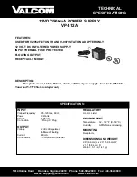 Preview for 1 page of Valcom VP-412A Technical Specifications