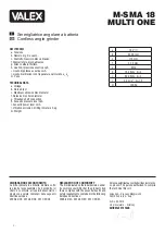 Preview for 2 page of Valex M-SMA 18 -MULTI ONE Instruction Manual