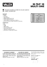 Preview for 2 page of Valex MULTI ONE M-TAP 18 Translation Of The Original Instruction Manual