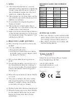 Preview for 2 page of Valiant FIR420 User Instruction Manual