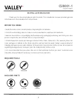 Preview for 2 page of Valley CSB001-1 Installation Manual