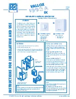 Vallox 1992 A EK Instructions For Installation And Use предпросмотр