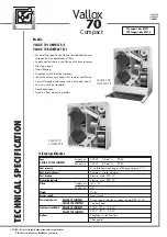 Vallox 70 COMPACT R/L Technical Specifications предпросмотр