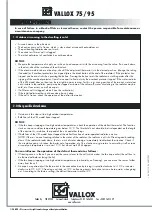 Preview for 12 page of Vallox 75 Instructions For Use And Maintenance Manual