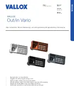 Vallox Out/in Vario Manual предпросмотр