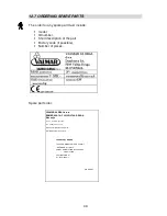 Preview for 43 page of Valmar Sweety Quick 130 Operating And Maintenance Manual