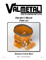 Preview for 1 page of VALMETAL V-Mix 280 Standard Operator'S Manual