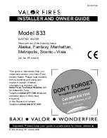 Valor Fires 833 Installer And Owner Manual preview