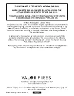 Предварительный просмотр 2 страницы Valor Fires 954 Installer And Owner Manual