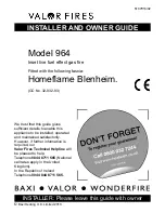 Preview for 1 page of Valor Fires 964 Installer And Owner Manual